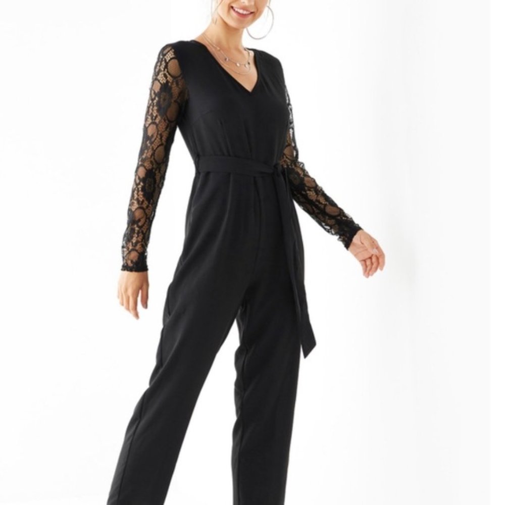 Yoins black lace Jumpsuit